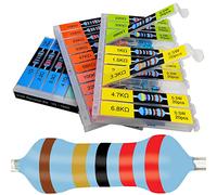 1/2W 30 Values 600pcs Individual Compartment 1 Ohm-1M Ohm with 1% Metal Film Resistor Assortment Kit and Electrical Industrial Assorted Set K Pack for Led Lights Capacitance Meters