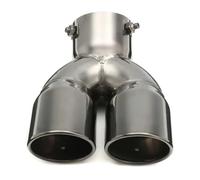 1/2X 76mm Universale Scarico Marmitta Punta Y-Type Doppia Uscita Acciaio Inox Auto Coda Posteriore Cromato Tubo Scarico Coda Coda Marmitta Auto Scarico Tubo(1pc)
