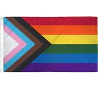 1.2X1.8m Progressivo Arcobaleno Pride Resistente Nylon 200D Bandiera Banner W/