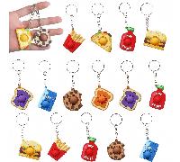 1/3/10/20/48 pezzi Mini giocattolo bolla alimentare fidget portachiavi, riempitivi per sacchetti regalo e cesti pasquali, premi per l'aula, regali di compleanno, giocattoli sensoriali, gadget per fest