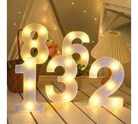 1/3/4/5 pezzi Luci a LED con numeri (16cm/21cm) - Decorazione romantica per la casa per proposte di matrimonio, compleanni e decorazioni natalizie, regalo di Natale | Adatto per decorazioni di San Val