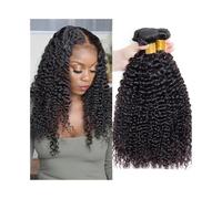 1/3/4 pezzi di estensioni for capelli naturali, capelli umani, ricci e crespi, mongoli, topper for donna Quick Weave(22 24 26 28)
