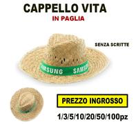 1/3/5/10/20/50 CAPPELLO DI PAGLIA SOMBRERO AMERICANO COWBOY FESTE SOLE INGROSSO