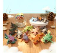 1/3/5/10 pezzi Scultura di camaleonte multicolore carina (colore degli occhi casuale) - realizzata in materiale bionico realistico/ottima per decorare l'albero di Natale e come animali da compagnia da