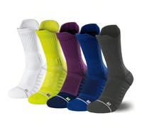 1/3/5 Paia Consegna Casuale Calze da Basket Professionali da Uomo Multicolore Antiscivolo con Cuscinetto Spesso alla Caviglia, Taglie Grandi 3 paia casuali (39-42),N. 1 (39-47),N. 2 (39-47),N. 3 (39-4