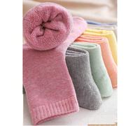 1/3/5 Paia di calze termiche pastello, calze a tubo semplici e calde per l'autunno e l'inverno, calze da donna 10 pezzi taglia unica (multicolore),5 paia da mescolare e abbinare/taglia 36-39,Rosa/2 pe