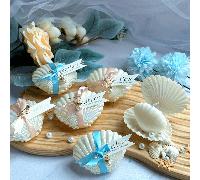 1/3/5 pezzi, Candele di cera di soia da 40g, set di candele con perle in conchiglia, profumo di fresie, perfetto per addii al nubilato, regali per gli ospiti di matrimoni, decorazioni per feste e casa