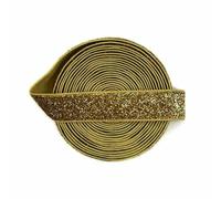 1 3 5 Yard 5/8" 15mm Metallic Glitter Elastic FOE Spandex Band Elastico per Capelli Cerchietto Lingerie Tutu Vestito Cucito Trim-Oro-3 Yard