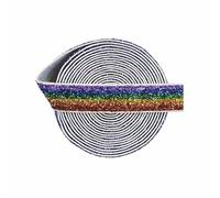 1 3 5 Yard 5/8" 15mm Metallic Glitter Elastic FOE Spandex Band Elastico per Capelli Cerchietto Lingerie Tutu Vestito Cucito Trim-Arcobaleno-1 Yard
