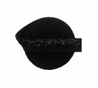 1 3 5 Yard 5/8" 15mm Metallic Glitter Elastic FOE Spandex Band Elastico per Capelli Cerchietto Lingerie Tutu Vestito Cucito Trim-Nero_a-1 Yard