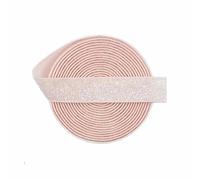 1 3 5 Yard 5/8" 15mm Metallic Glitter Elastic FOE Spandex Band Fascia per Capelli Cerchietto Lingerie Tutu Vestito Cucito Trim-Rosa Cipria-1 Yard