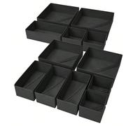 1/3/6/9/12 pacchi Scatole di stoccaggio in tessuto pieghevoli, organizzatori per cassetti di armadi e comò, cesti e contenitori in tessuto per abiti, biancheria intima, reggiseni, calze e biancheria L