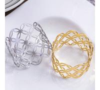 1/3/6 pezzi Anelli portatovaglioli traforati, fermatovaglioli di lusso, texture metallica, utilizzati per la decorazione del tavolo, banchetti, matrimoni, feste e placcatura per hotel 1,58*1,18 pollic