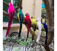 1/3/6 pezzi Uccello artificiale, decorazione con piume di pappagallo per Natale/Ognissanti/Pirata, adatto per artigianato, giardino della giungla, decorazione per la casa, disponibile in più colori (P