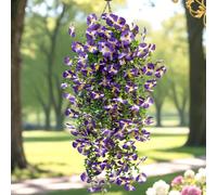 1/3/60 pezzi Fiori e piante artificiali da appendere, Finti fiori di seta Pansé con foglie di eucalipto, Resistenti ai raggi UV con aspetto realistico, Adatti per fioriere da esterno, balcone, patio,