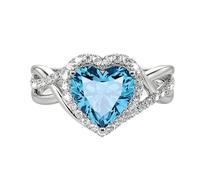 1-3 Anello di fidanzamento della gemma naturale del taglio del cuore S 10K 14K Emerald/Moissanite/Ruby/Sapphire/Opal Ring Halo Infinity Promise Anello di pietra per le navi personalizzate per le donne