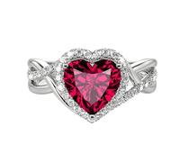 1-3 Anello di fidanzamento della gemma naturale del taglio del cuore S 10K 14K Emerald/Moissanite/Ruby/Sapphire/Opal Ring Halo Infinity Promise Anello di pietra per le navi personalizzate per le donne