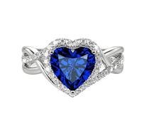 1-3 Anello di fidanzamento della gemma naturale del taglio del cuore S 10K 14K Emerald/Moissanite/Ruby/Sapphire/Opal Ring Halo Infinity Promise Anello di pietra per le navi personalizzate per le donne