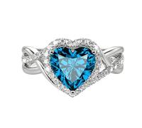 1-3 Anello di fidanzamento della gemma naturale del taglio del cuore S 10K 14K Emerald/Moissanite/Ruby/Sapphire/Opal Ring Halo Infinity Promise Anello di pietra per le navi personalizzate per le donne