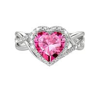 1-3 Anello di fidanzamento della gemma naturale del taglio del cuore S 10K 14K Emerald/Moissanite/Ruby/Sapphire/Opal Ring Halo Infinity Promise Anello di pietra per le navi personalizzate per le donne