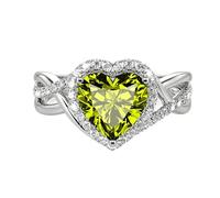 1-3 Anello di fidanzamento della gemma naturale del taglio del cuore S 10K 14K Emerald/Moissanite/Ruby/Sapphire/Opal Ring Halo Infinity Promise Anello di pietra per le navi personalizzate per le donne