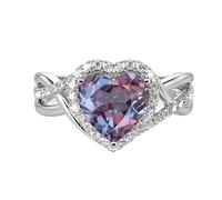 1-3 Anello di fidanzamento della gemma naturale del taglio del cuore S 10K 14K Emerald/Moissanite/Ruby/Sapphire/Opal Ring Halo Infinity Promise Anello di pietra per le navi personalizzate per le donne