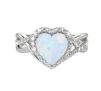1-3 Anello di fidanzamento della gemma naturale del taglio del cuore S 10K 14K Emerald/Moissanite/Ruby/Sapphire/Opal Ring Halo Infinity Promise Anello di pietra per le navi personalizzate per le donne