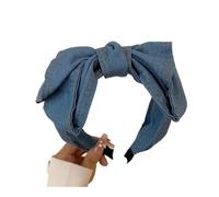 1/3 cerchietti per capelli in denim con stampa annodata per donne e ragazze per lo shopping lavaggio del viso cerchietti per capelli semplice denim copricapo (nero)