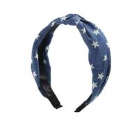 1/3 cerchietti per capelli in denim con stampa annodata per donne e ragazze per lo shopping lavaggio del viso cerchietti semplice denim copricapo (verde militare)