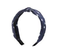 1/3 cerchietti per capelli in denim con stampa annodata per donne e ragazze per lo shopping lavaggio del viso cerchietti semplice denim copricapo (bianco)
