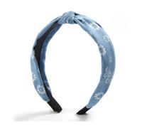 1/3 cerchietti per capelli in denim con stampa annodata per donne e ragazze per lo shopping lavaggio del viso cerchietti per capelli semplice in denim (cachi scuro)