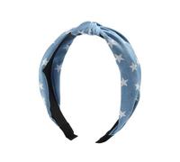 1/3 cerchietti per capelli in denim con stampa annodata per donne e ragazze per lo shopping lavaggio del viso cerchietti per capelli semplice in denim (grigio scuro)