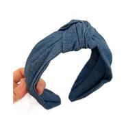 1/3 cerchietti per capelli in denim con stampa annodata per donne ragazze shopping lavaggio viso cerchietti semplice denim copricapo (cammello)
