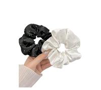 1/3 elastici per capelli alla moda a pois con cristalli, per donne e ragazze, accessori per capelli (2 pezzi, due colori)