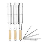 1/3 pezzi di rete for barbecue in acciaio inox, quadrata for, portatile, for esterni, utensili da cucina, accessori(3pc)