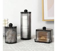 1/3 pezzi Dispenser per cotton fioc, contenitore in plastica per medicinali, set di accessori da bagno, scatola organizer per bastoncini per il trucco, cotton fioc, palline, dischetti, filo interdenta