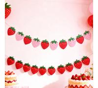 1/3 pezzi Ghirlanda di fragole in feltro rosso e rosa, richiede fai-da-te. Accessori per la decorazione della casa a tema fragole, adatti per matrimoni, fidanzamenti, addii al nubilato, feste di compl