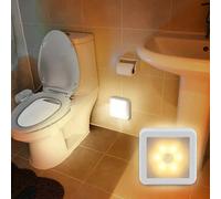 1/3 pezzi Luce LED a sensore di movimento quadrata, alimentata da 3 batterie AAA, 6 lampadine LED, adatta per scale, comodino, armadio, mobile, bagno, cameretta dei bambini e altro. Luce a sensore di