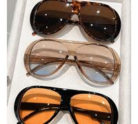 1/3 pezzi Occhiali da aviatore in plastica con stampa leopardata da donna, con design di montatura esagerato che fonde fascino moderno e retrò. Questo accessorio di moda è adatto per scatti di strada,