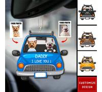 1/3 pezzi Portachiavi personalizzato con foto e testo "Drive Daddy", accessori per auto in acrilico personalizzati con foto, appendino per auto personalizzato, idea regalo divertente personalizzata "D