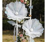 1/3 pezzi profumo di fiori artificiali, fiori di papavero in seta con rete arcobaleno. Lunghezza: 50 cm. Adatto per matrimoni, festa della mamma, feste di compleanno e decorazione della casa. Colori v