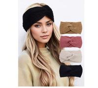 1/3 pezzi Set di fascia per capelli lavorata a maglia spessa, fascia per capelli fatta a mano con intreccio a croce, riscaldatore per orecchie, accessorio per capelli alla moda lavorato a maglia, adat