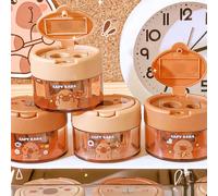 1/3 pezzi Temperamatite a forma di criceto carino con due fori, temperamatite mini creativo a cartoni animati, adatto per penne Casuale 1,Casuale 3Acciaio inossidabile