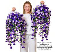 1/3 pezzi Vite floreale artificiale appesa, vite a stella della gloria mattutina viola resistente ai raggi UV, ghirlanda simulata di petunia bicolore da 80 cm, decorazione floreale finta realistica pe