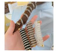 1/3 pz Linea Telefonica Corda for Capelli Delle Donne di Cristallo Coda Cavallo Alta Elastico Hairbands Ragazze Legami Dei Della Resina Scrunchies Accessori for per capelli spessi e sottili(White-1pc)