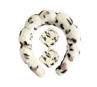 1/3 pz Set di cinturini per capelli con spugna Twist Spugna per capelli con stampa leopardata Fascia per capelli Fascia per il trucco viso