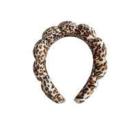 1/3 pz Set di cinturini per capelli con spugna Twist Spugna per capelli con stampa leopardata Fascia per capelli Fascia per il trucco viso