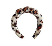 1/3 pz Set di cinturini per capelli con spugna Twist Spugna per capelli con stampa leopardata Fascia per capelli Fascia per il trucco viso