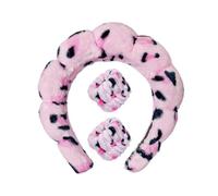 1/3 pz Set di cinturini per capelli con spugna Twist Spugna per capelli con stampa leopardata Fascia per capelli Fascia per il trucco viso