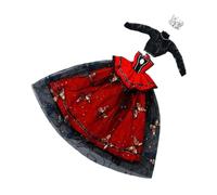 1/3 vestito per bambole come accessori fotografici educativi e costume per bambini con bambole da 60 cm, rosso
